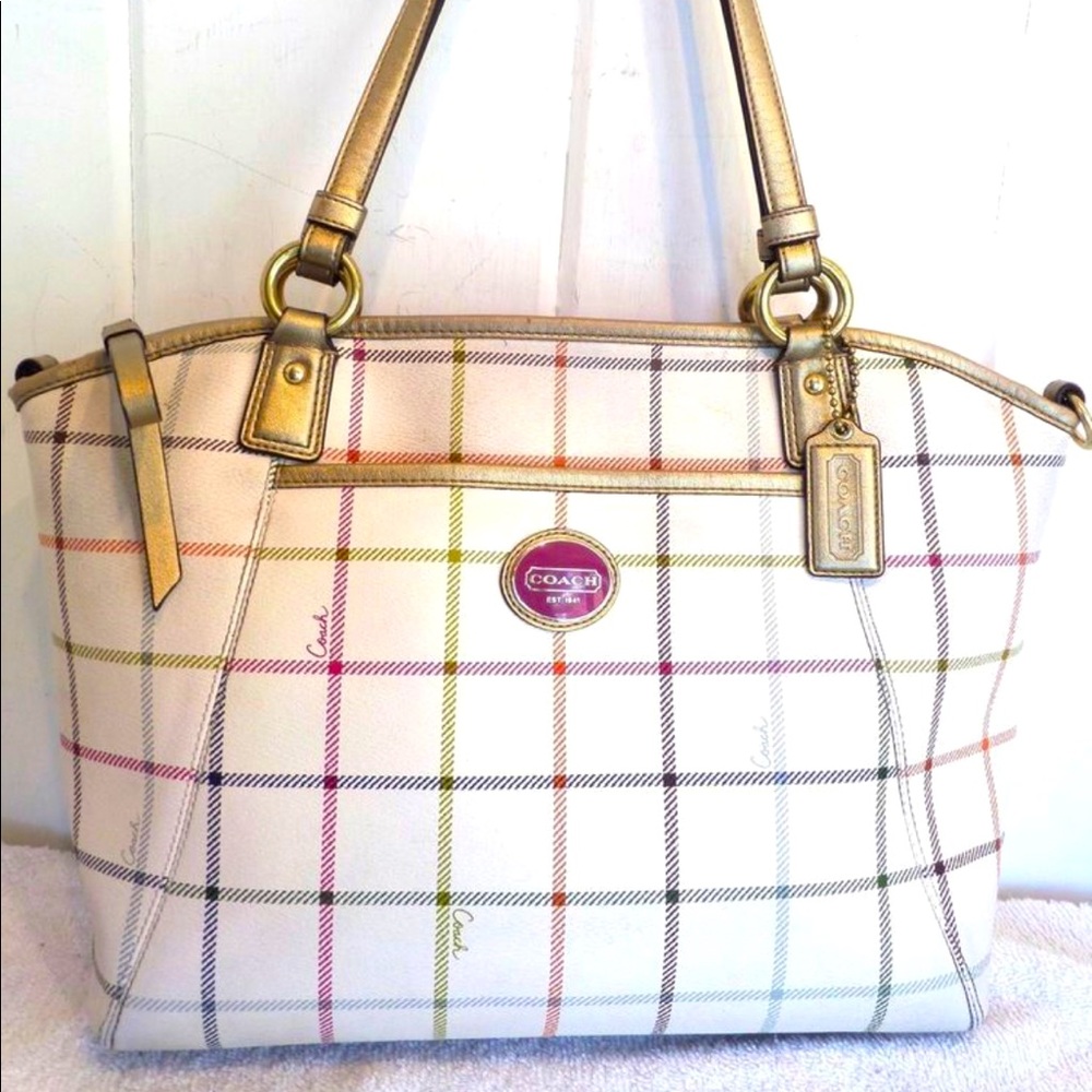 NWT Coach Plaid Tote